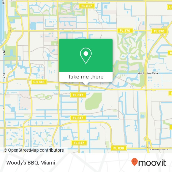 Woody's BBQ map