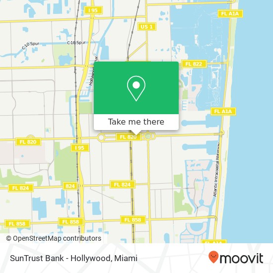 Mapa de SunTrust Bank - Hollywood