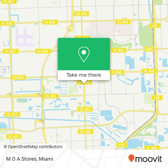 M O A Stores map