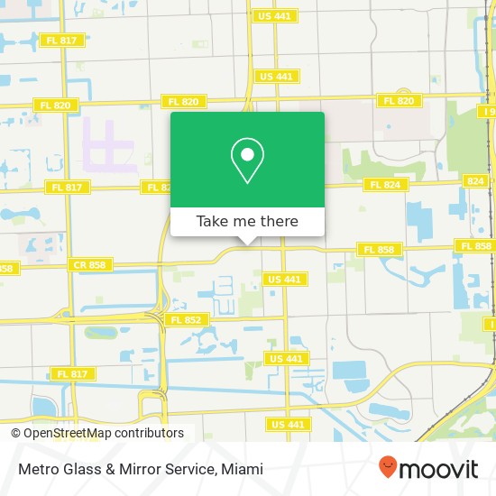 Metro Glass & Mirror Service map