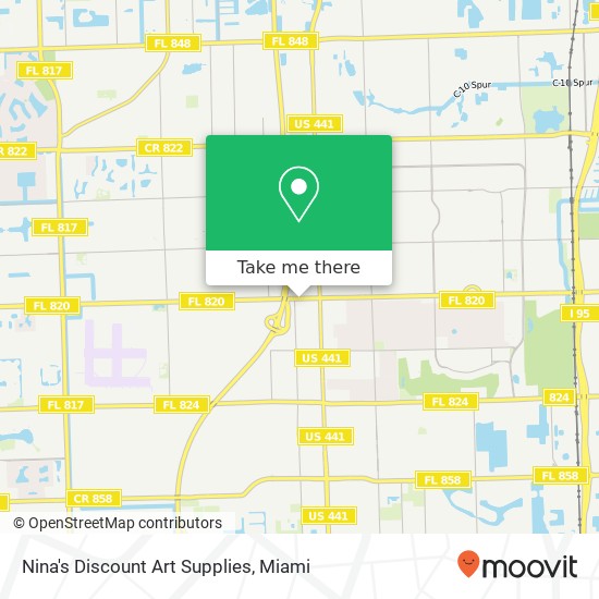 Nina's Discount Art Supplies map