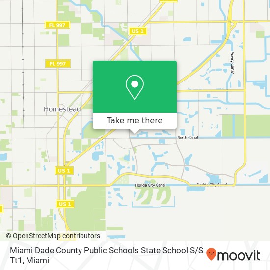 Mapa de Miami Dade County Public Schools State School S / S Tt1