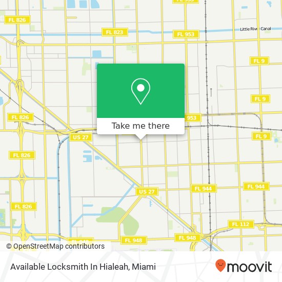 Available Locksmith In Hialeah map