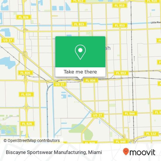 Mapa de Biscayne Sportswear Manufacturing