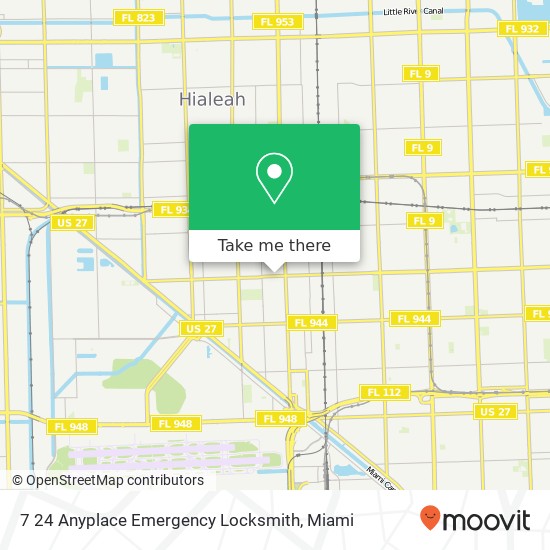 Mapa de 7 24 Anyplace Emergency Locksmith