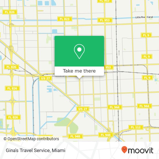 Gina's Travel Service map
