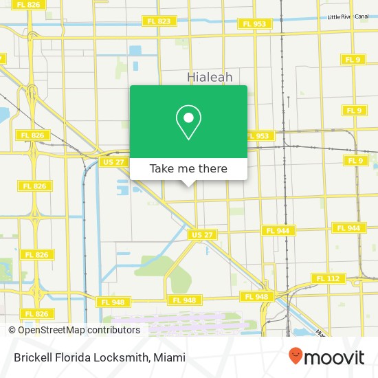 Brickell Florida Locksmith map