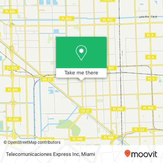 Mapa de Telecomunicaciones Express Inc