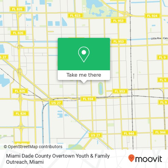 Miami Dade County Overtown Youth & Family Outreach map