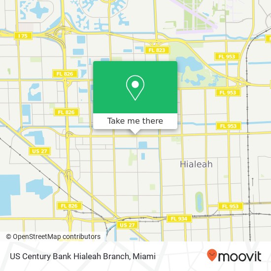 Mapa de US Century Bank Hialeah Branch