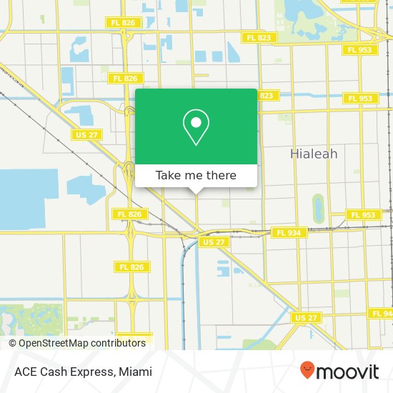 Mapa de ACE Cash Express