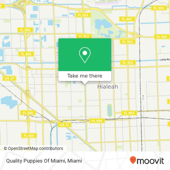 Quality Puppies Of Miami map