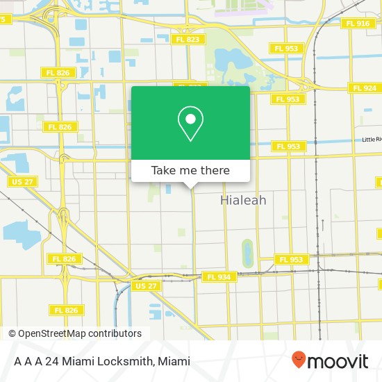 Mapa de A A A 24 Miami Locksmith