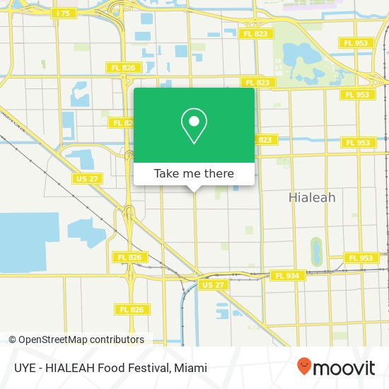 Mapa de UYE - HIALEAH Food Festival