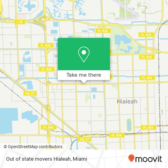 Mapa de Out of state movers Hialeah