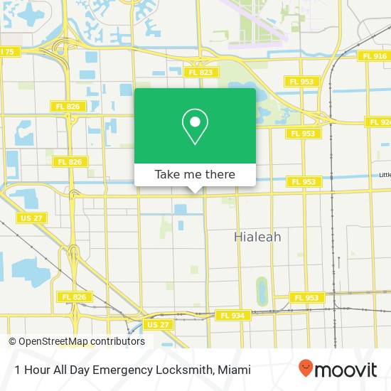 1 Hour All Day Emergency Locksmith map