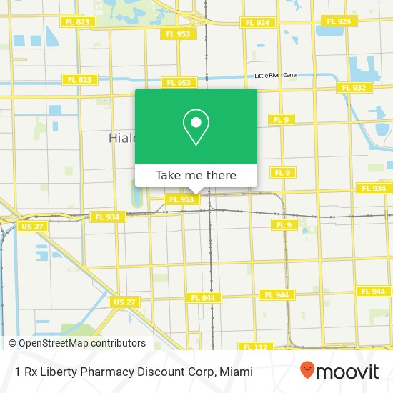 Mapa de 1 Rx Liberty Pharmacy Discount Corp