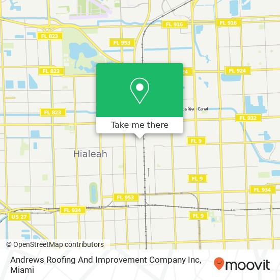 Mapa de Andrews Roofing And Improvement Company Inc
