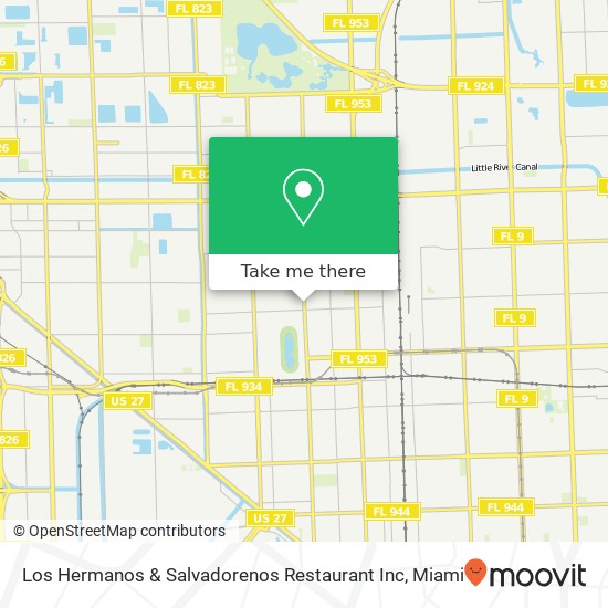 Mapa de Los Hermanos & Salvadorenos Restaurant Inc