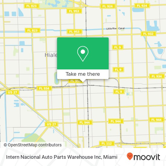 Mapa de Intern Nacional Auto Parts Warehouse Inc