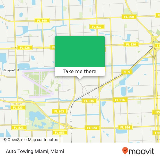 Auto Towing Miami map