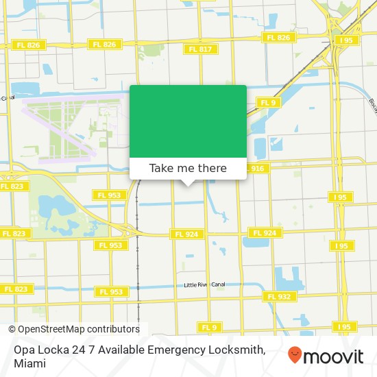 Opa Locka 24 7 Available Emergency Locksmith map