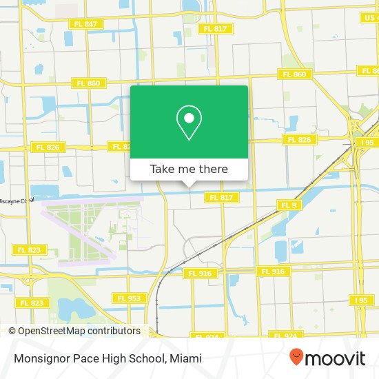 Mapa de Monsignor Pace High School