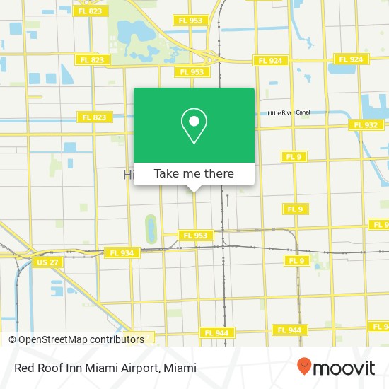 Mapa de Red Roof Inn Miami Airport