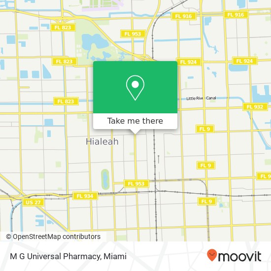 M G Universal Pharmacy map