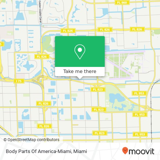 Mapa de Body Parts Of America-Miami