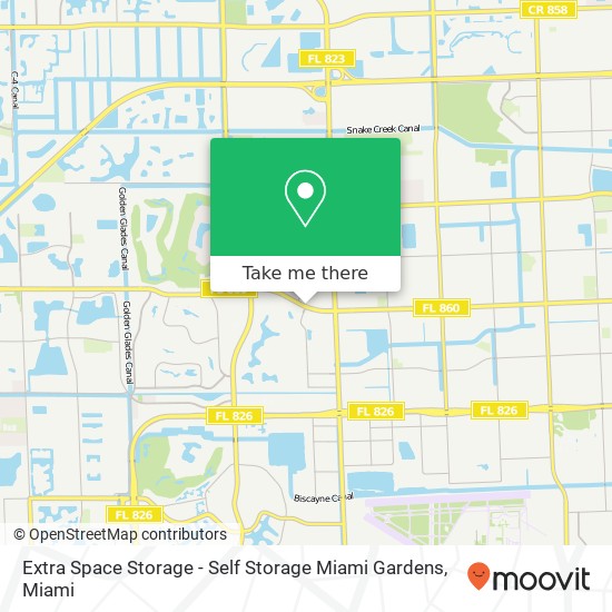 Mapa de Extra Space Storage - Self Storage Miami Gardens