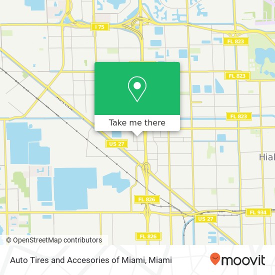 Auto Tires and Accesories of Miami map