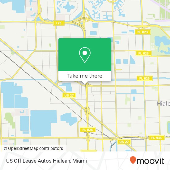 Mapa de US Off Lease Autos Hialeah