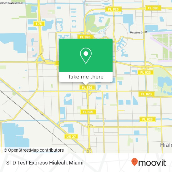 Mapa de STD Test Express Hialeah