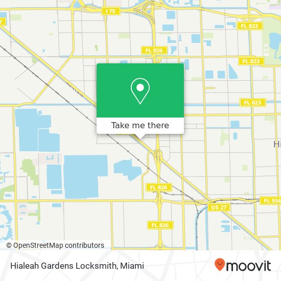 Mapa de Hialeah Gardens Locksmith