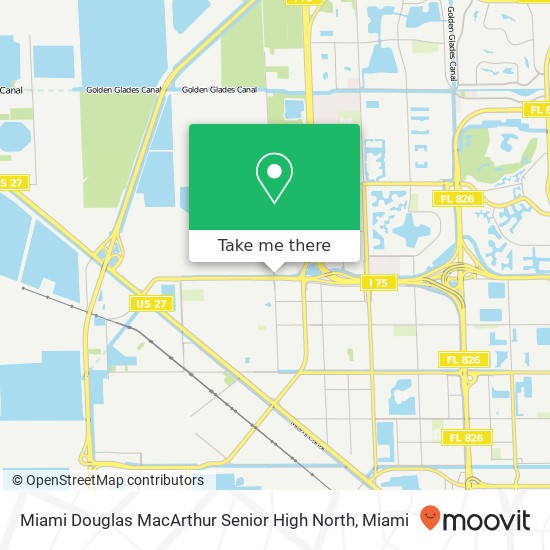 Mapa de Miami Douglas MacArthur Senior High North
