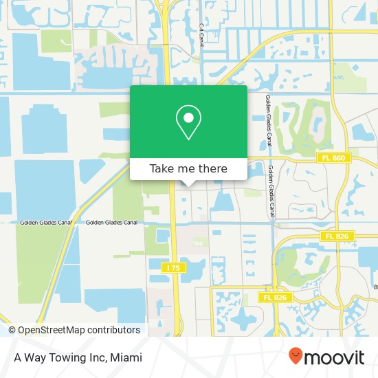 A Way Towing Inc map