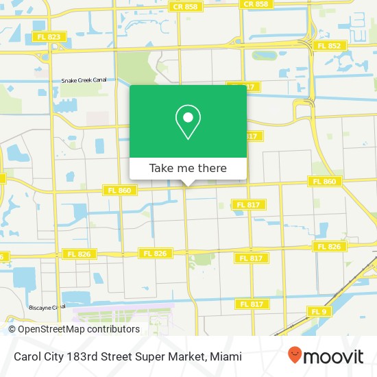 Mapa de Carol City 183rd Street Super Market