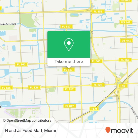 Mapa de N and Js Food Mart