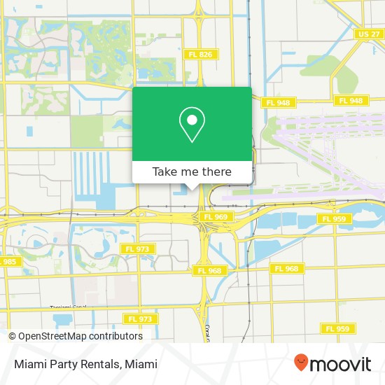 Mapa de Miami Party Rentals