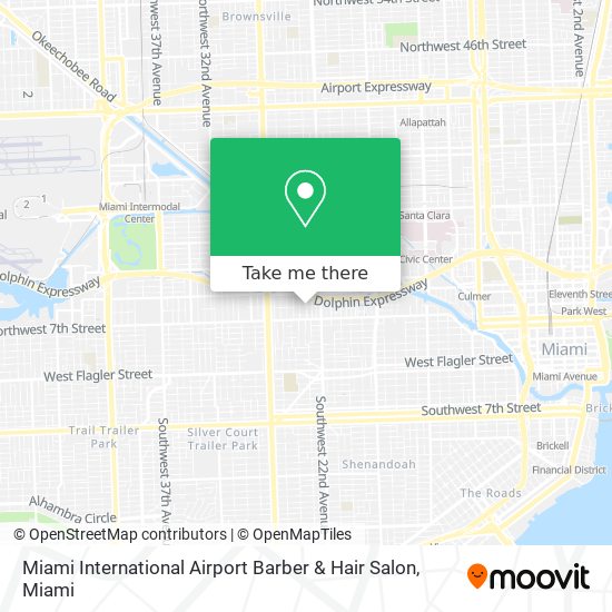 Mapa de Miami International Airport Barber & Hair Salon