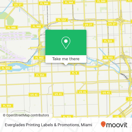 Mapa de Everglades Printing Labels & Promotions