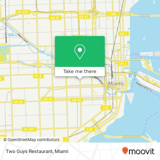 Mapa de Two Guys Restaurant