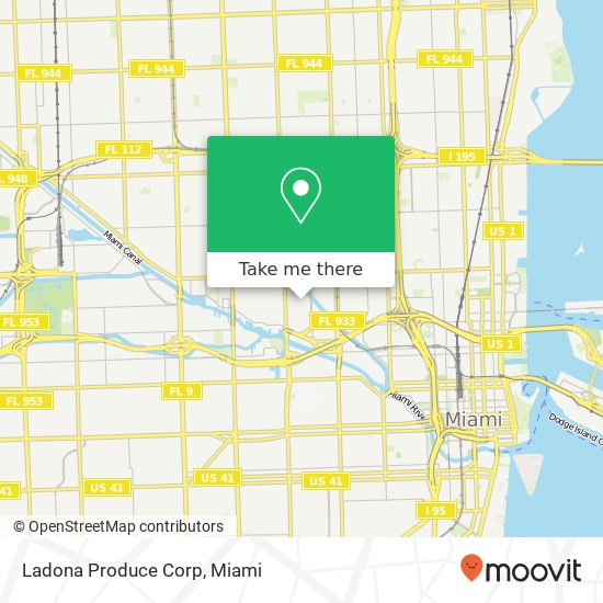 Ladona Produce Corp map