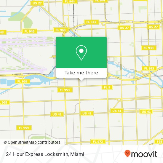 24 Hour Express Locksmith map