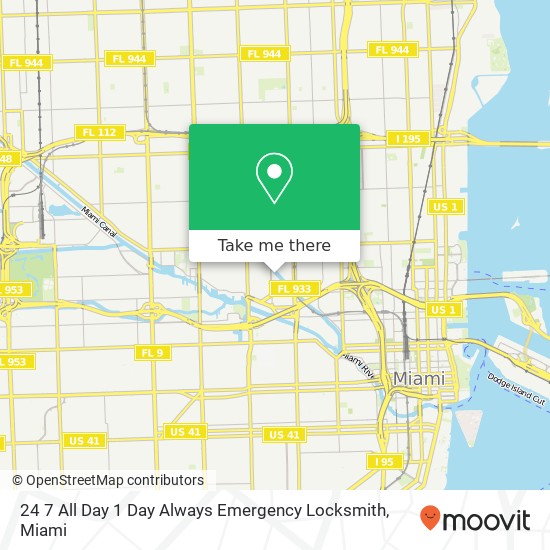 Mapa de 24 7 All Day 1 Day Always Emergency Locksmith