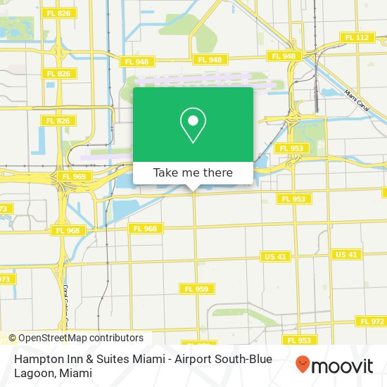 Hampton Inn & Suites Miami - Airport South-Blue Lagoon map