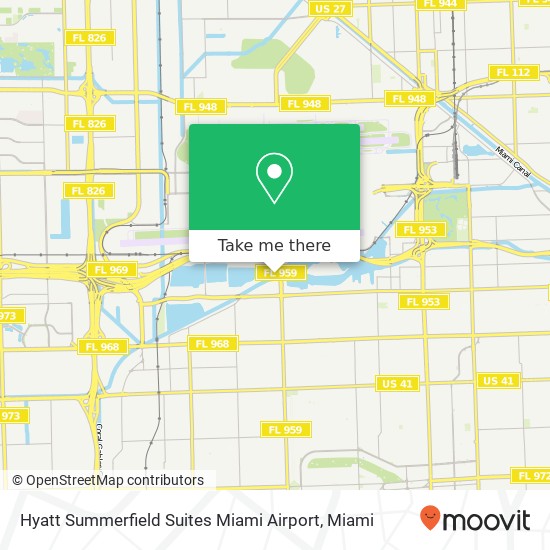 Hyatt Summerfield Suites Miami Airport map