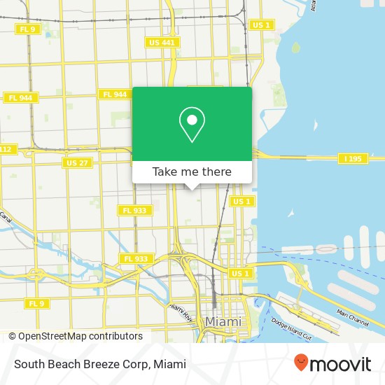 Mapa de South Beach Breeze Corp