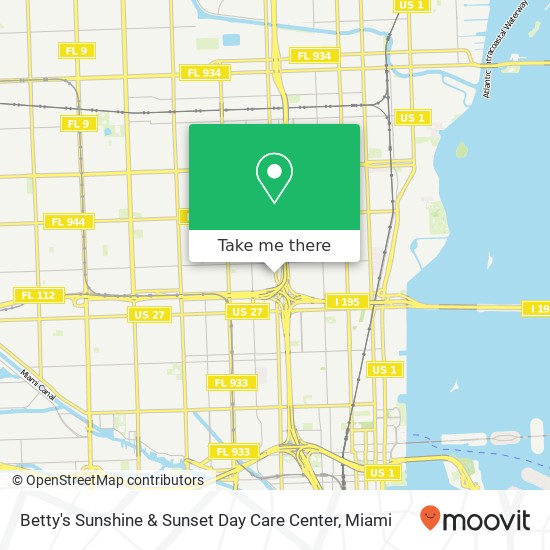 Mapa de Betty's Sunshine & Sunset Day Care Center